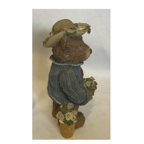 Resin Teddy Bear Large 8" Spring Flowers Don Mechanic Enterprises Sweater Hat - Picture 2 of 11